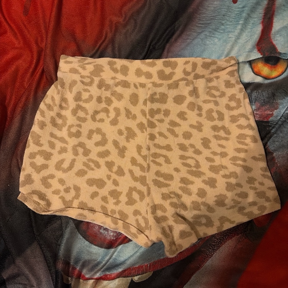 Leopard Print High-Waisted Shorts